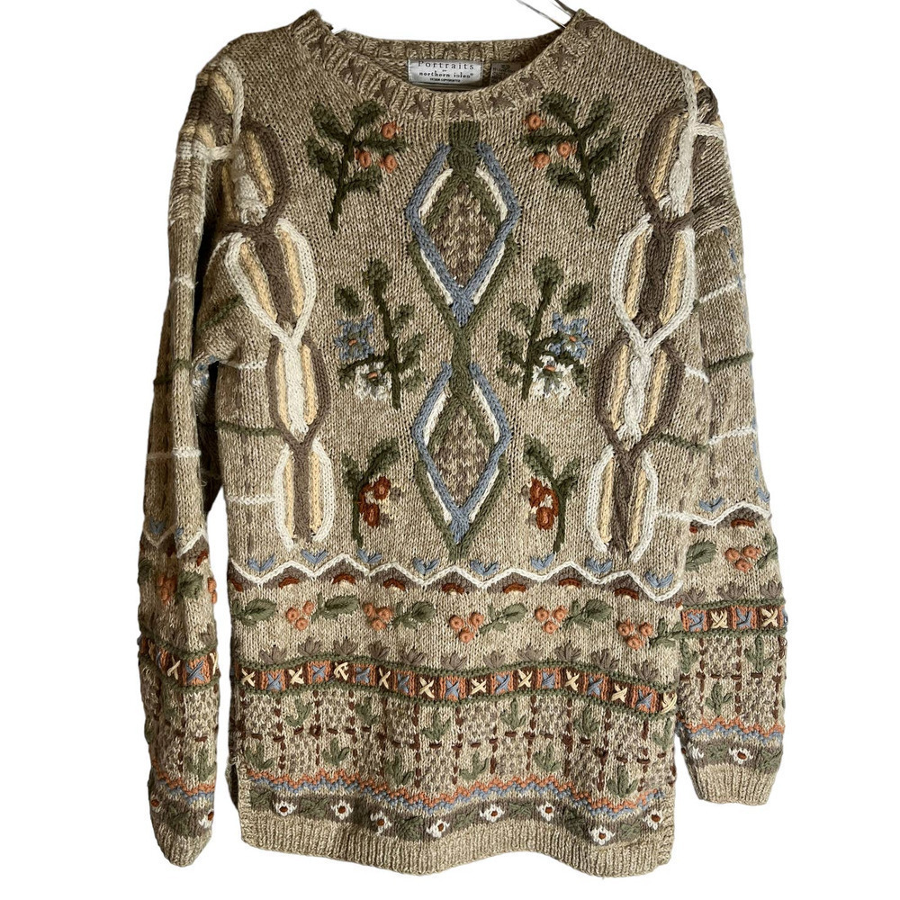 Portraits Northern Isles Vintage 1980's Hand Knitted Sweater